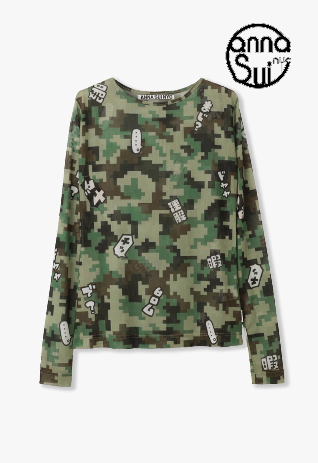 TERA つぶやきCAMOメッシュトップス