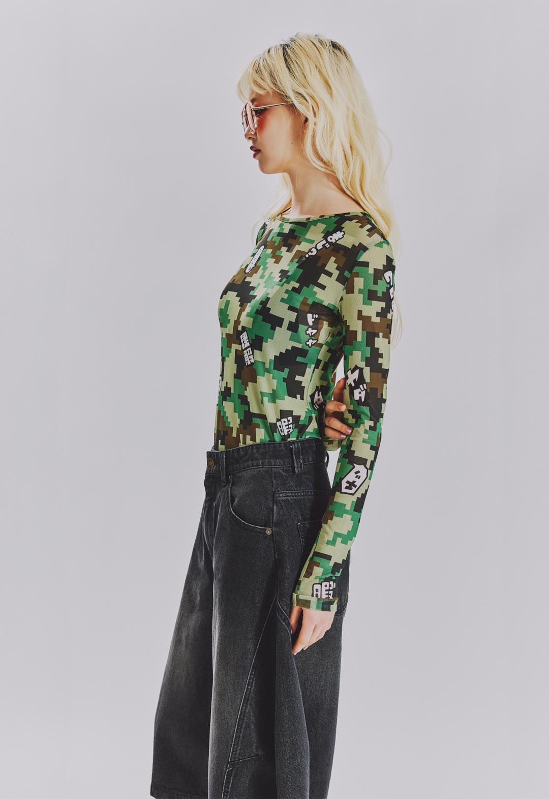 TERA Tweet CAMO Mesh Top