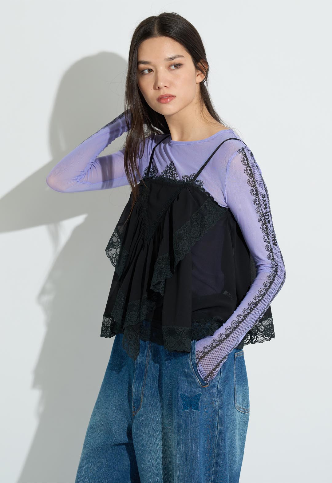 パネルレースキャミ