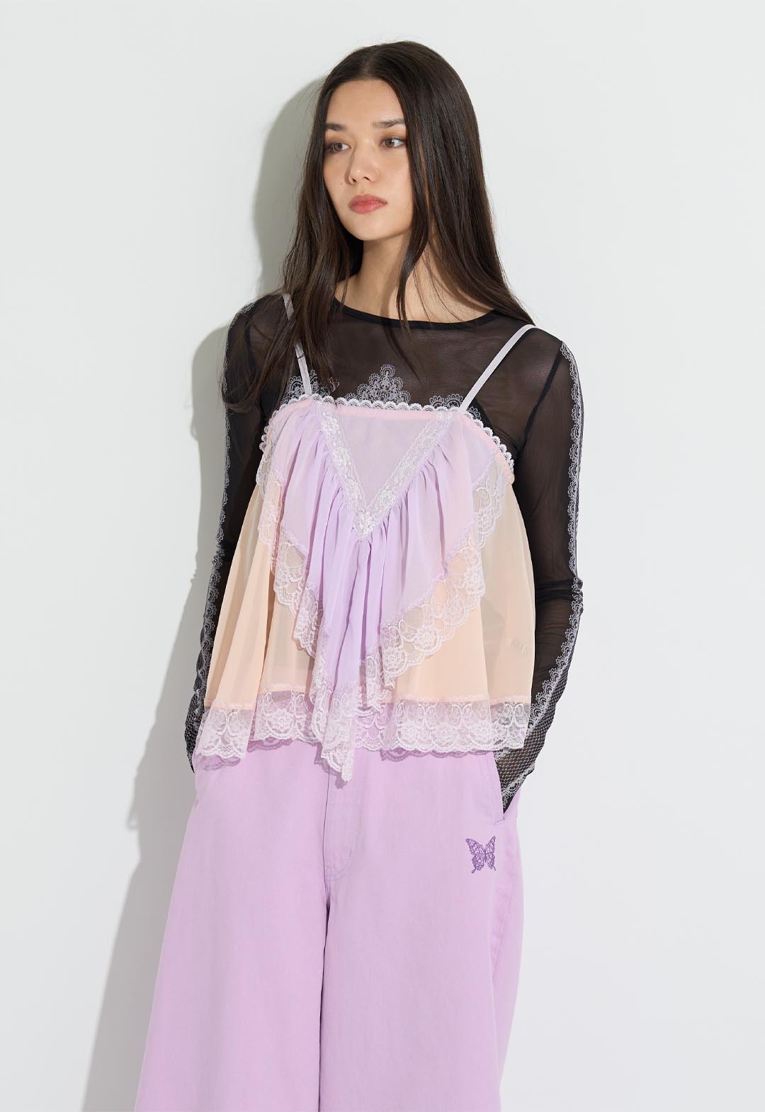 パネルレースキャミ