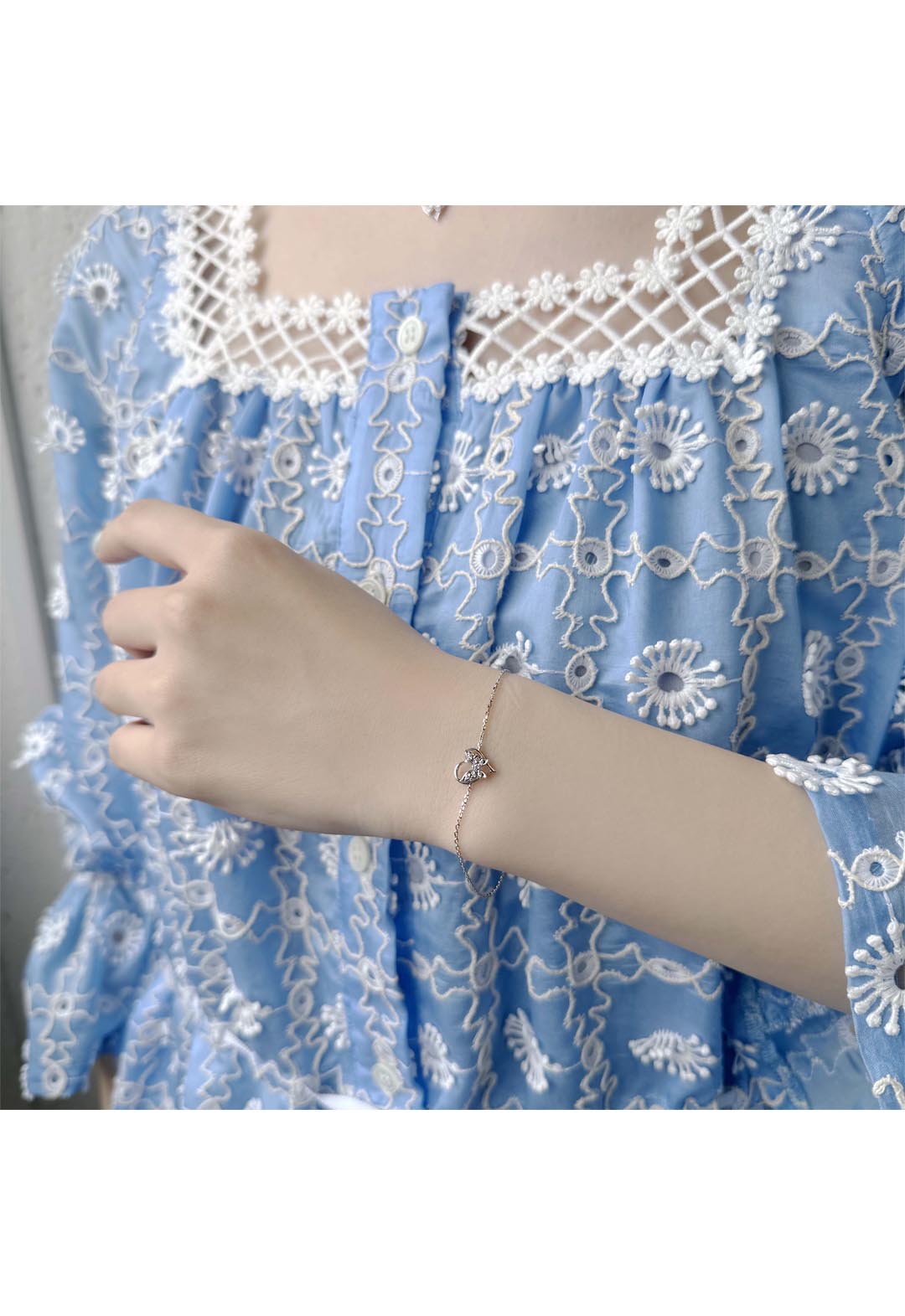 心形蝴蝶图案手链