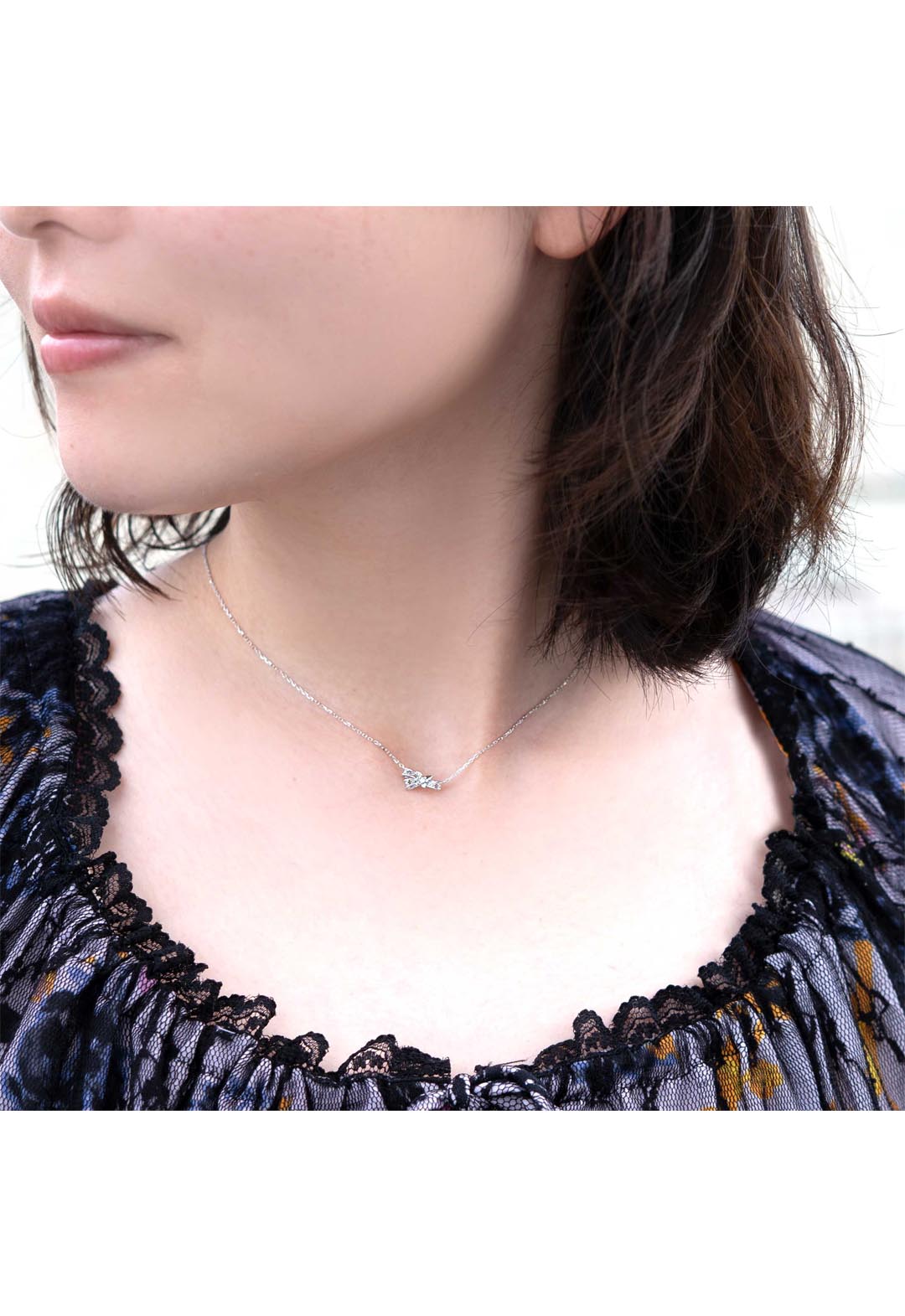 Butterfly Ribbon Motif Necklace