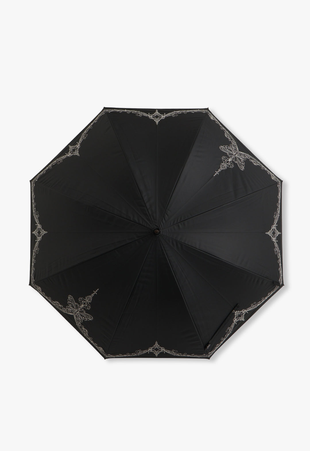 Butterfly Arch Glitter Embroidered Parasol for Sun and Rain (Single-Stage Short Slide Umbrella)