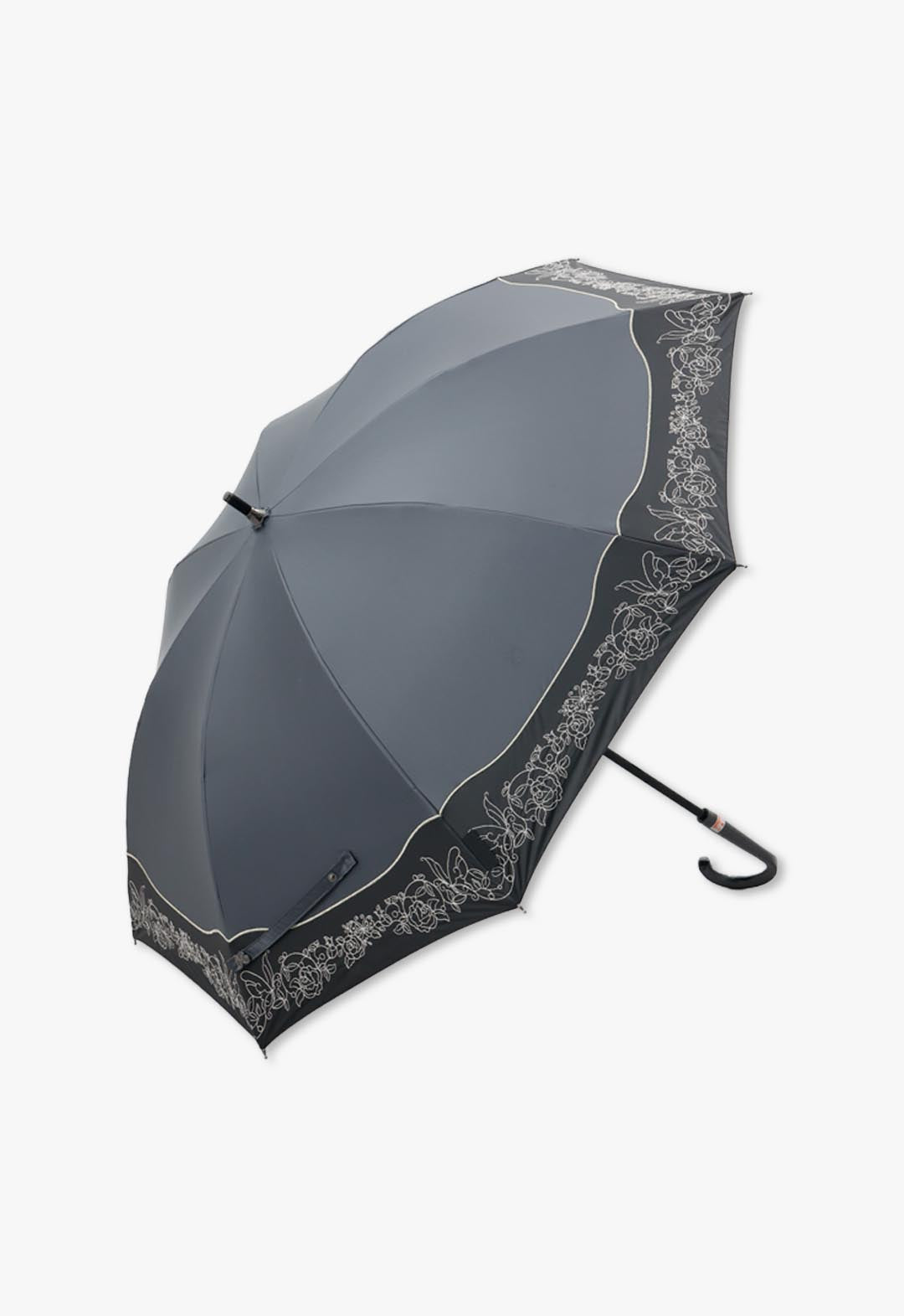 Cut-and-sew embroidered parasol umbrella for all weather conditions (single-stage short slide umbrella)