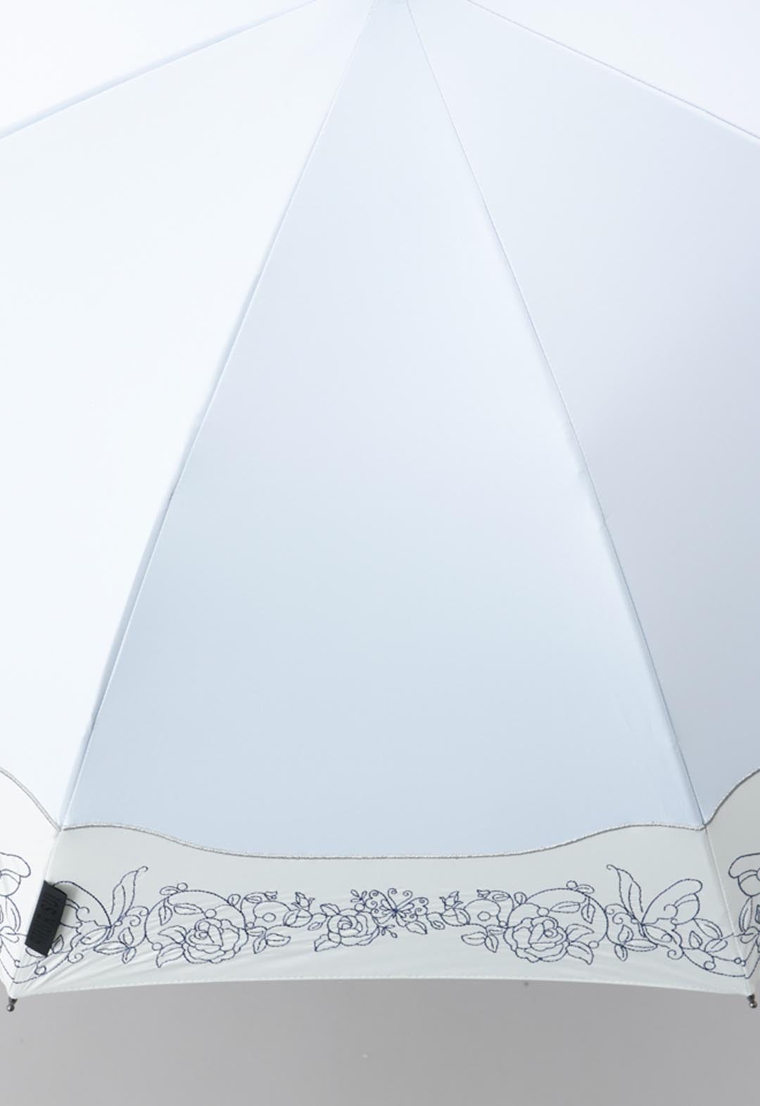 Cut-and-sew embroidered parasol umbrella for all weather conditions (single-stage short slide umbrella)