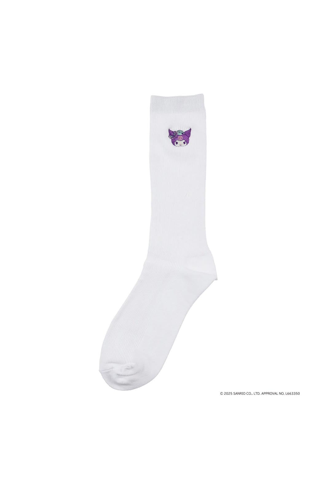 My Melody Kuromi Crew Socks with One-Point Design (Kuromi)