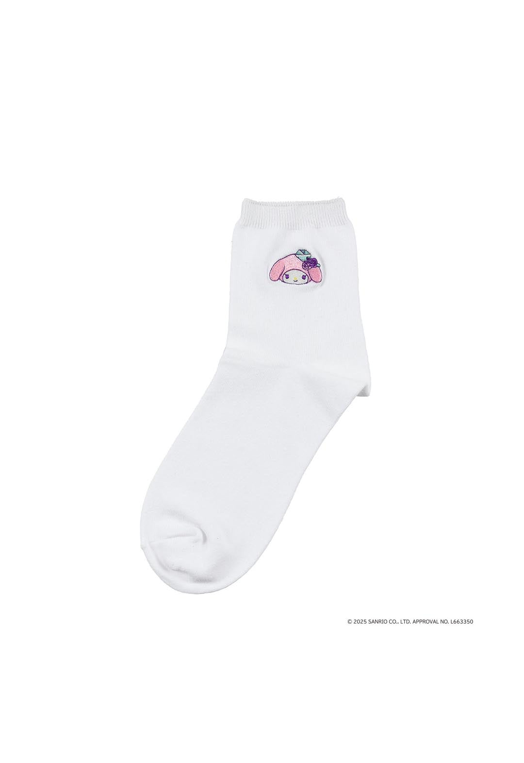 My Melody Kuromi Socks with One Point, Mid-Length (My Melody)