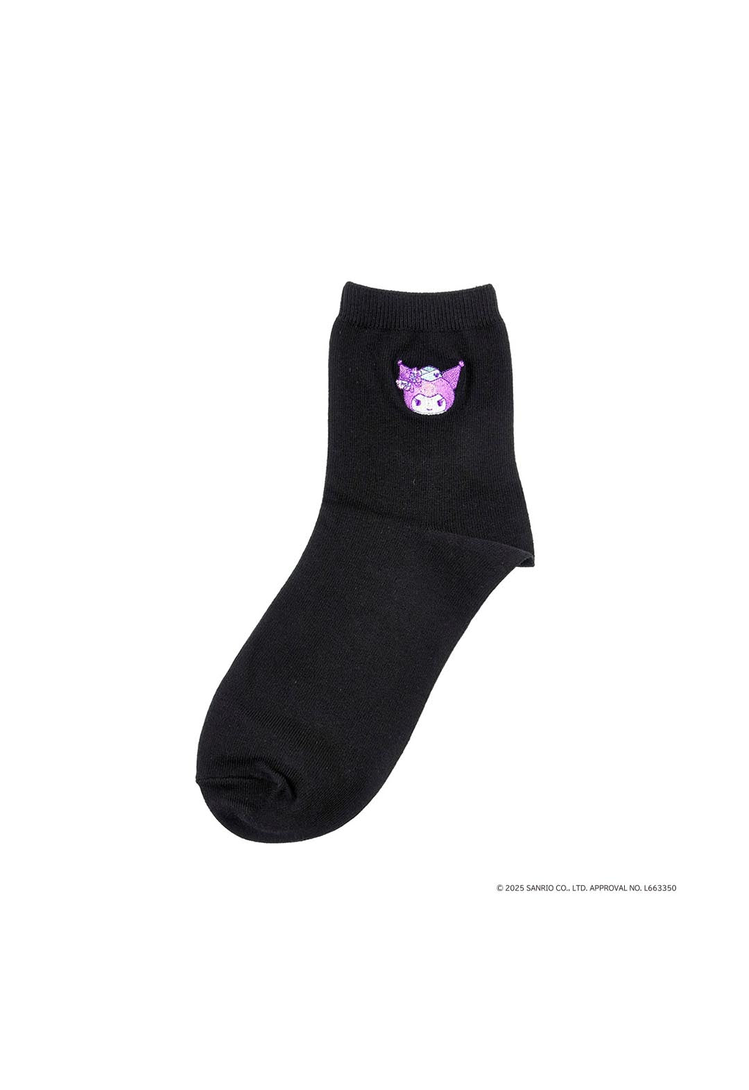My Melody Kuromi Socks with One Point, Mid-Length (Kuromi)