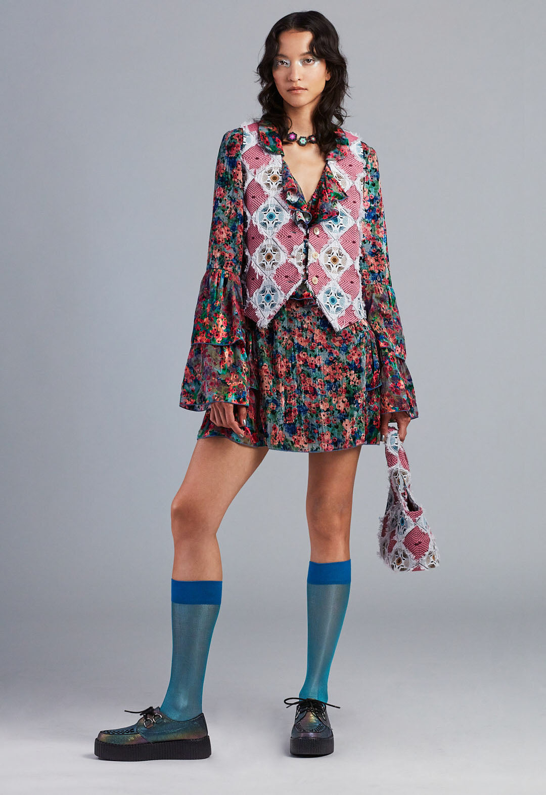 GIVERNY COMBO RUFFLED TUNIC