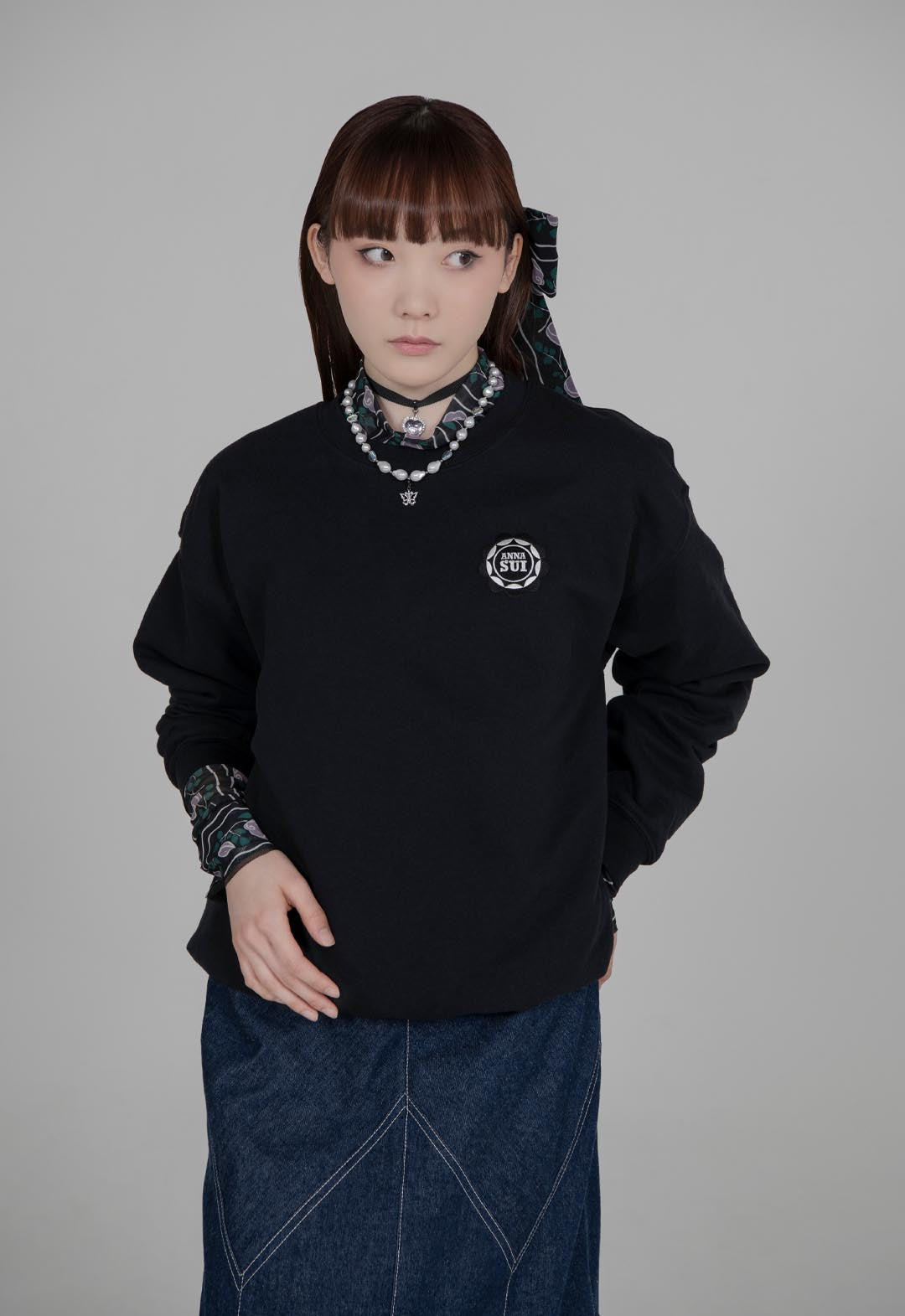 ANNA SUI WINGS CREW NECK SWEATSHIRT