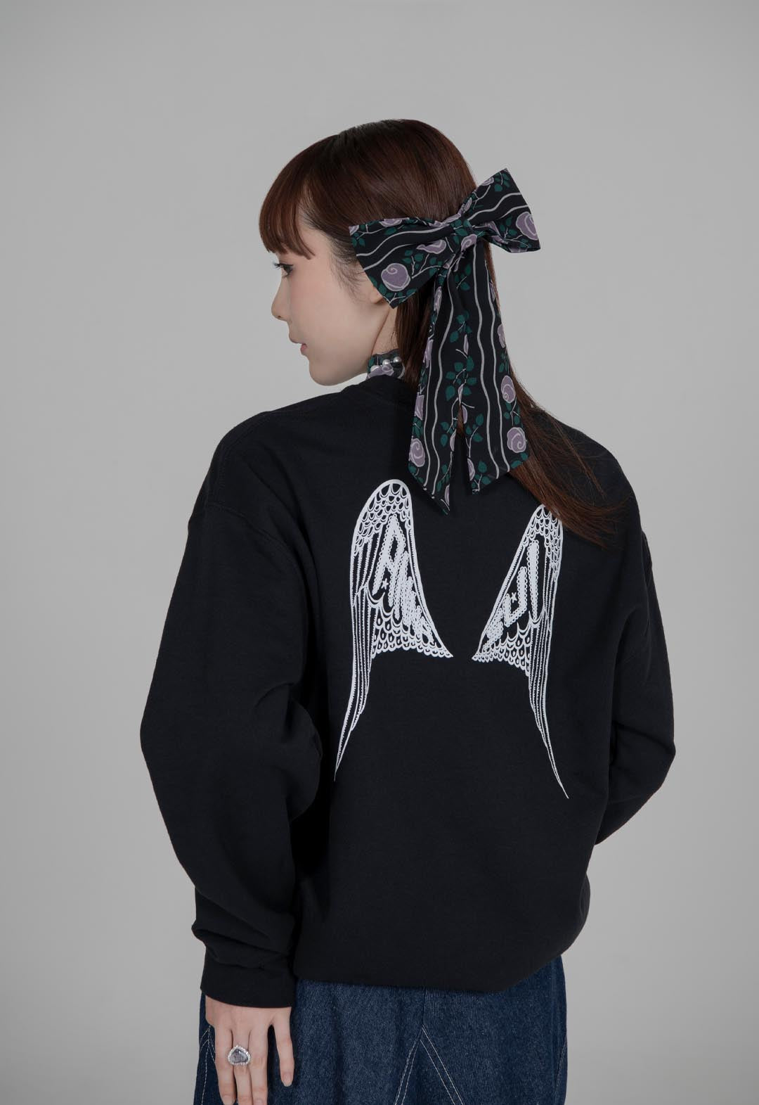 ANNA SUI WINGS CREW NECK SWEATSHIRT