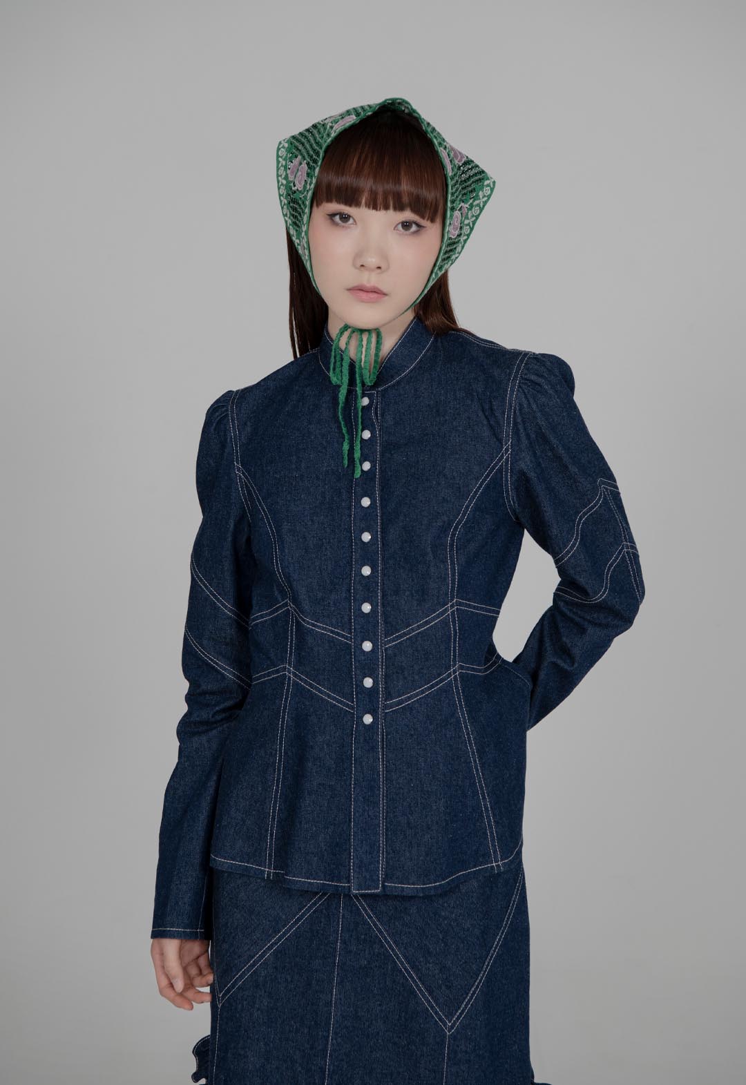 DENIM LONG SLEEVE BLOUSE