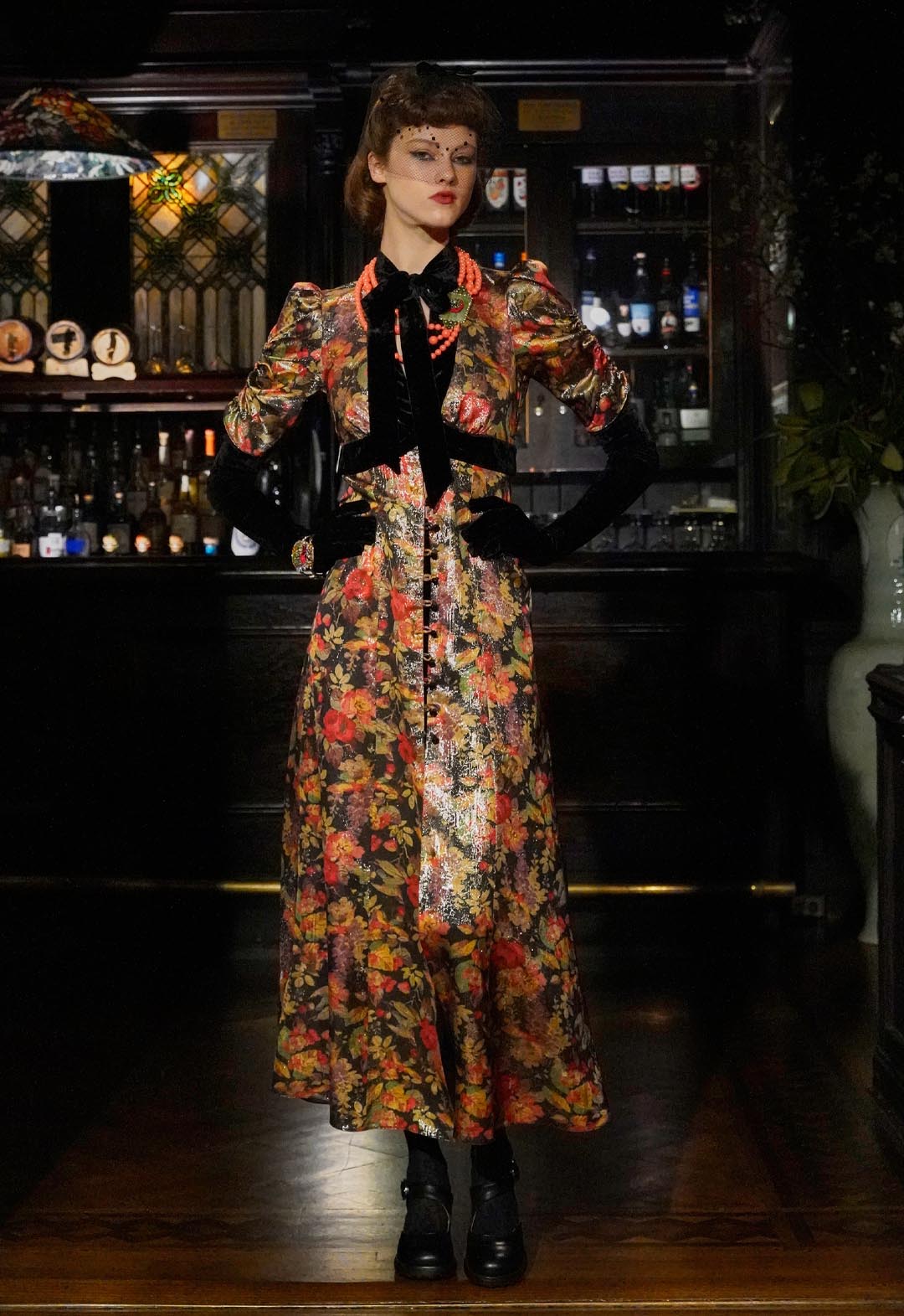 GARDEN LAME MAXI DRESS