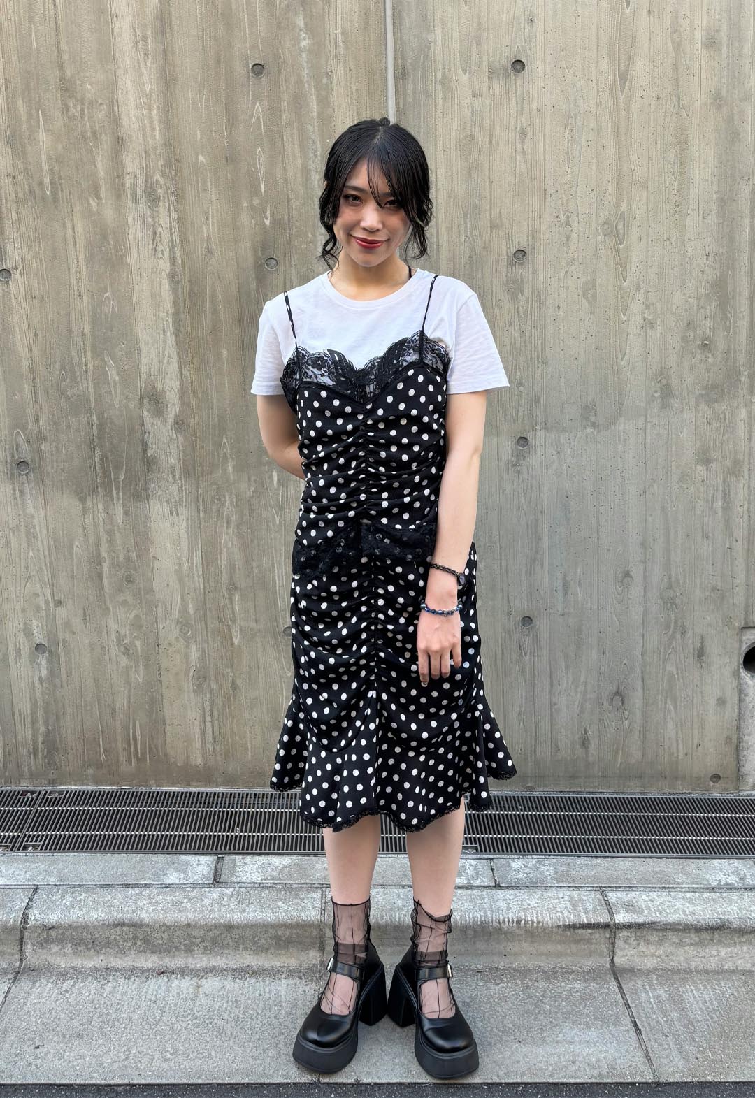 POLKA DOT RUCHED SKIRT