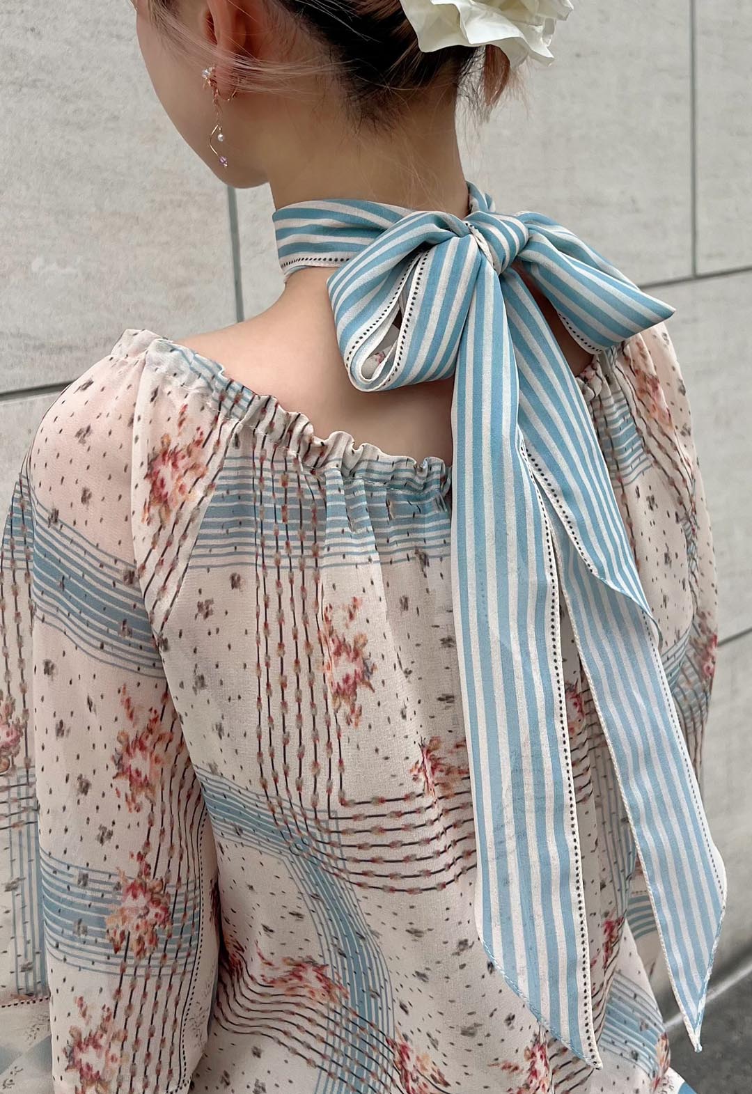 HERITAGE SCARF PRINT CHIFFON BLOUSE