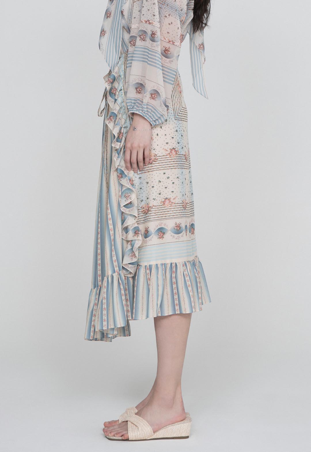 HERITAGE SCARF PRINT COTTON SKIRT
