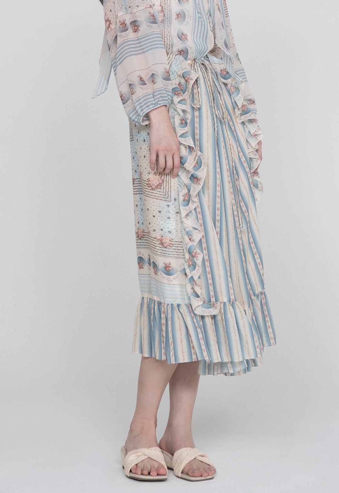 HERITAGE SCARF PRINT COTTON SKIRT