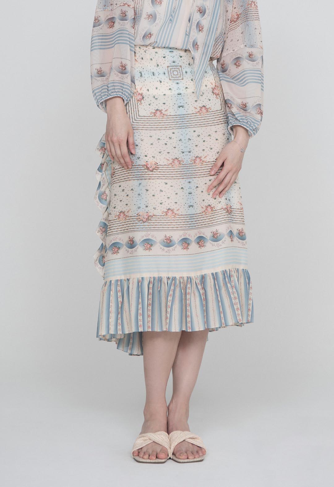 HERITAGE SCARF PRINT COTTON SKIRT
