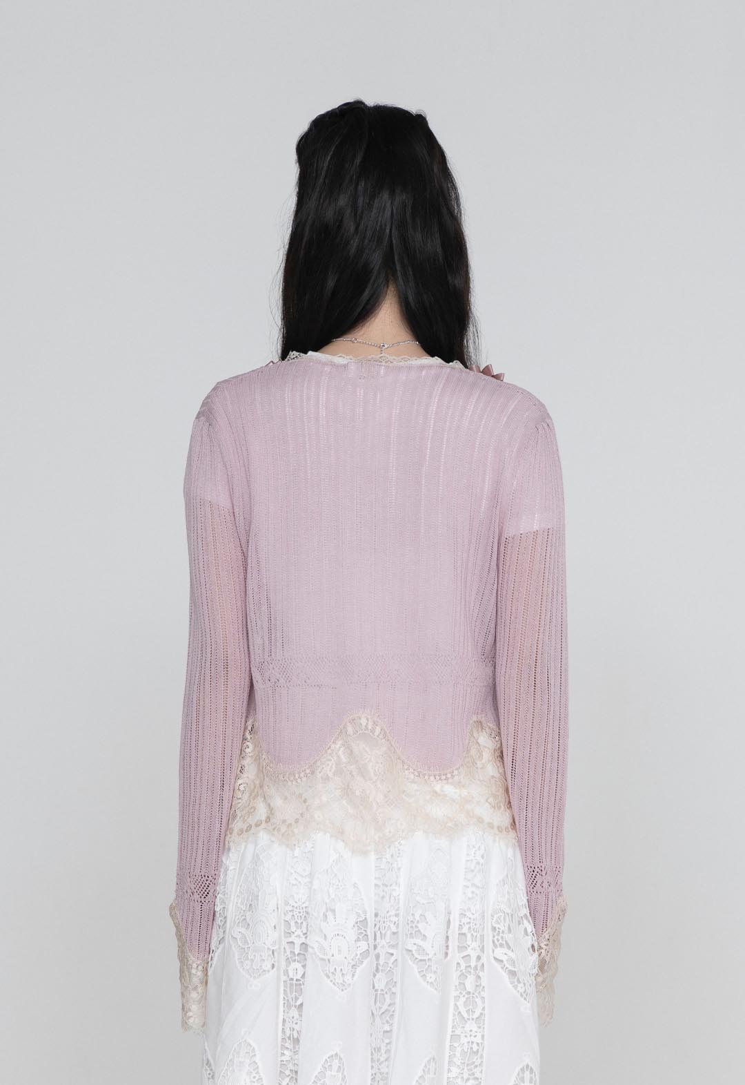 LINGERIE LACE KNIT CARDIGAN