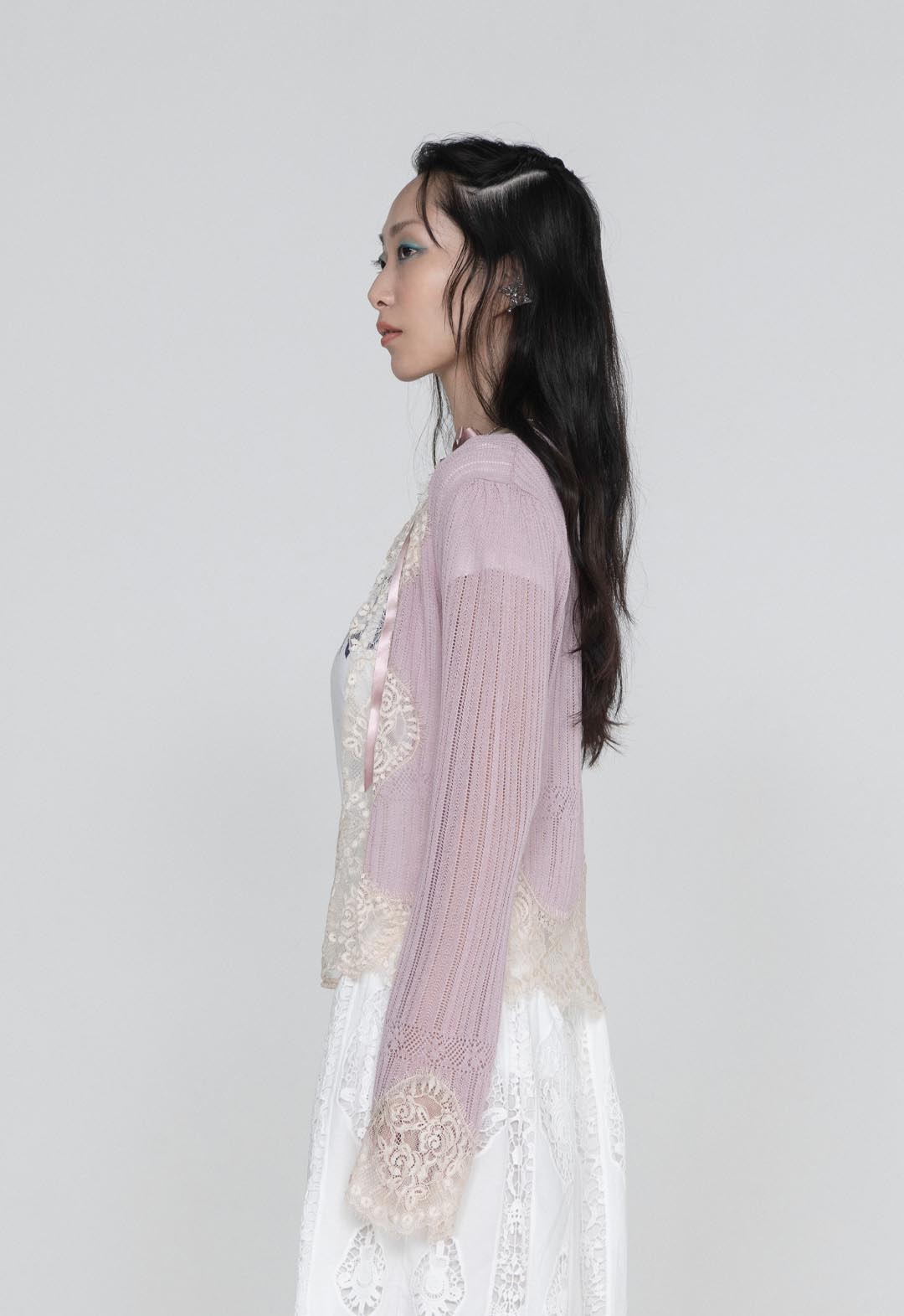LINGERIE LACE KNIT CARDIGAN