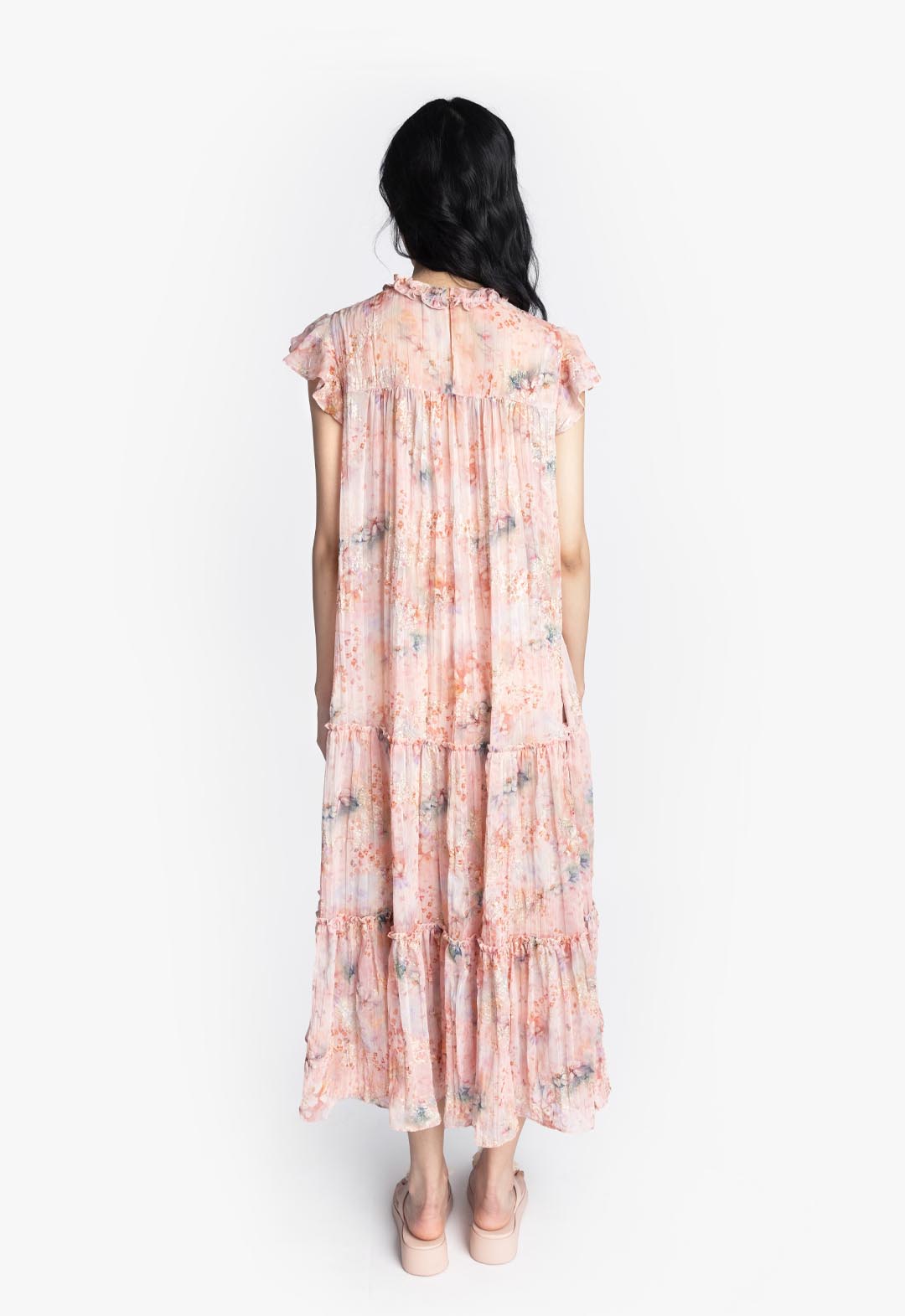 OASIS BLOOMS TIERED MAXI DRESS