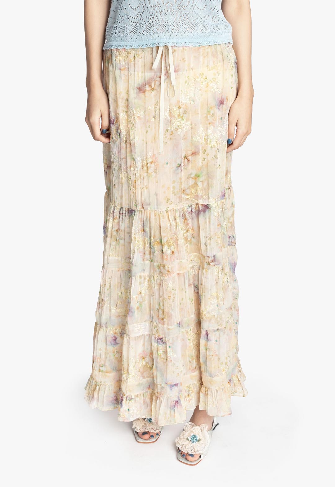 OASIS BLOOMS TIERED SKIRT