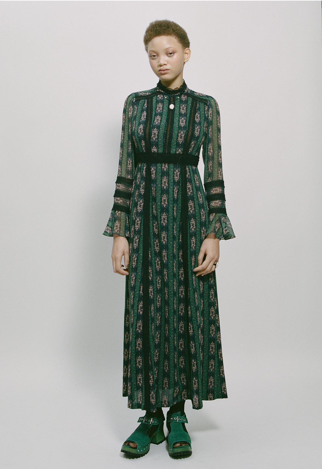 CAMEO STRIPE PRINT MAXI DRESS