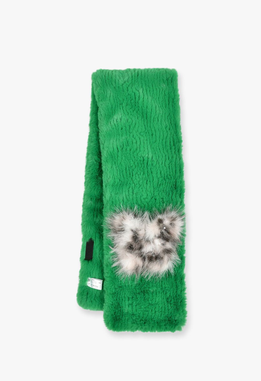 Butterfly motif eco-fur insert scarf