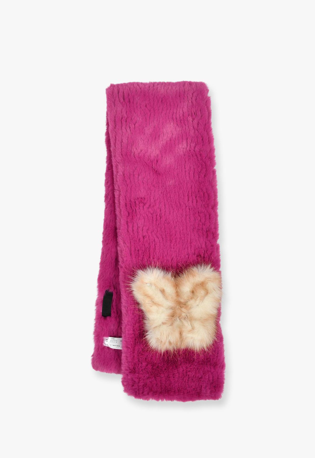 Butterfly motif eco-fur insert scarf