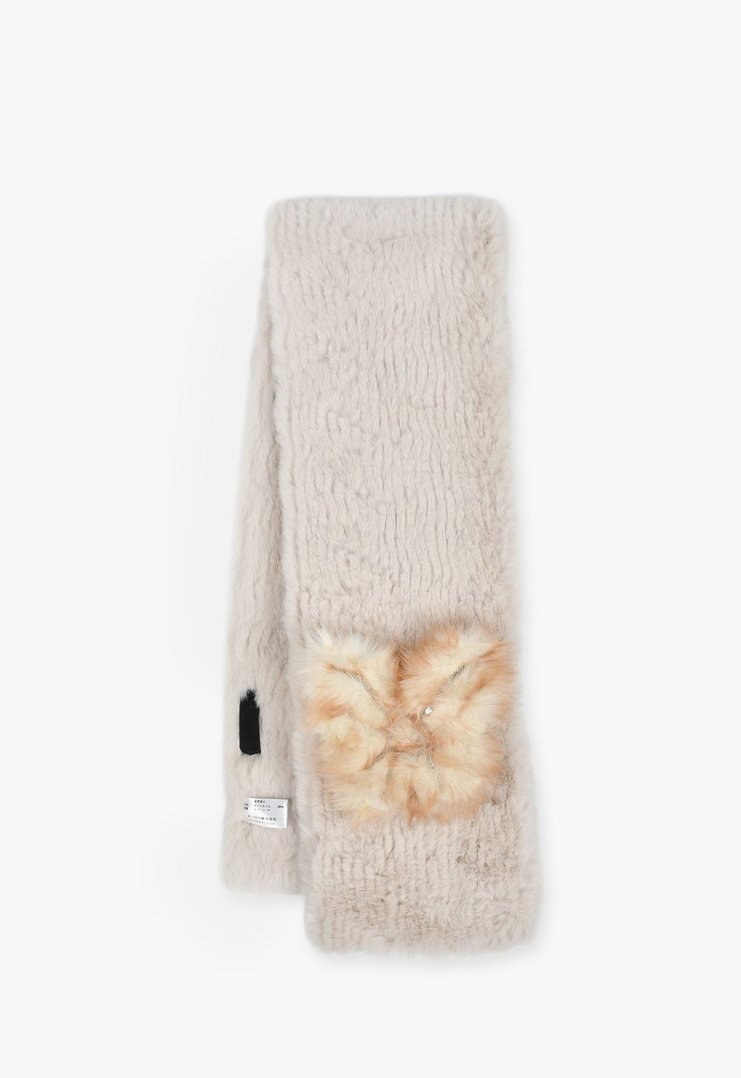 Butterfly motif eco-fur insert scarf