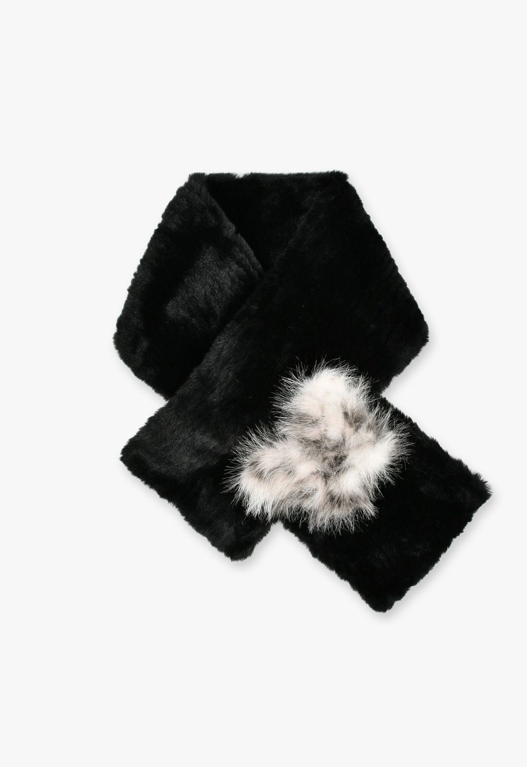Butterfly motif eco-fur insert scarf