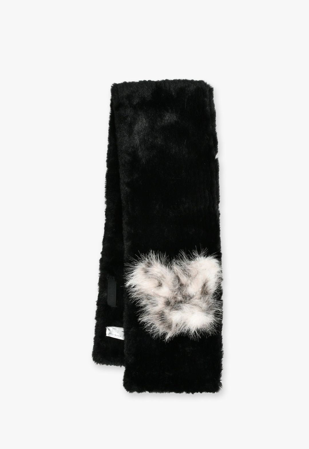 Butterfly motif eco-fur insert scarf