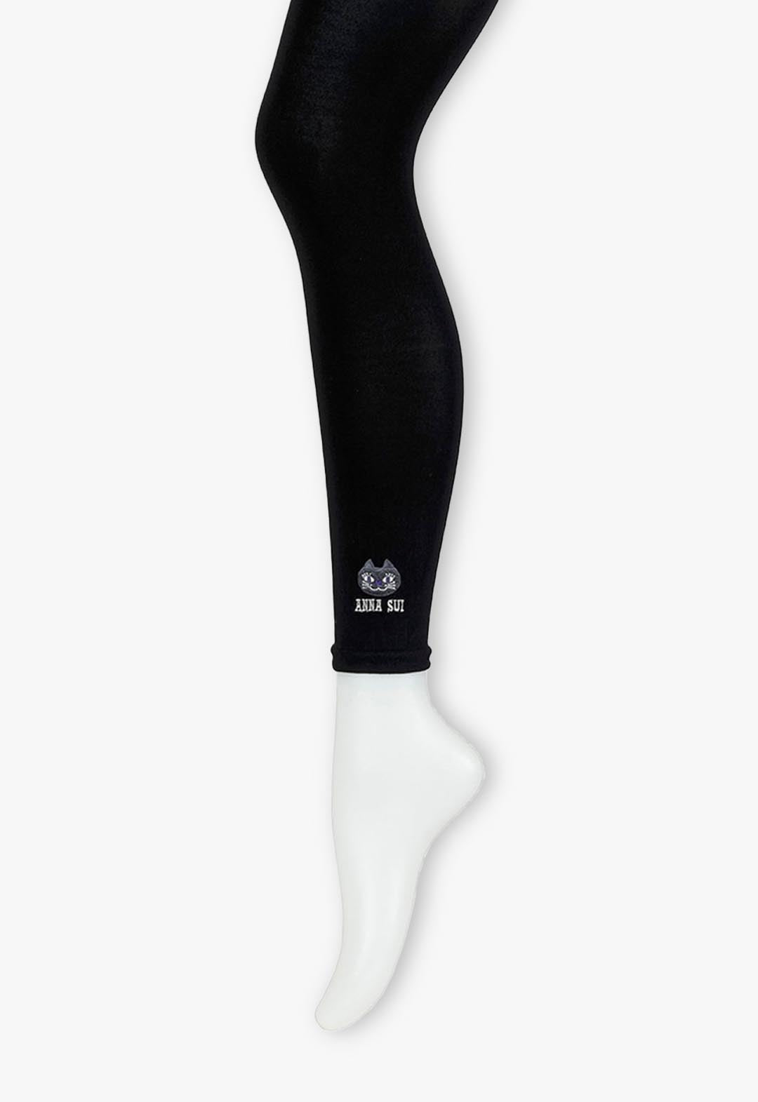 One-point logo embroidered tights