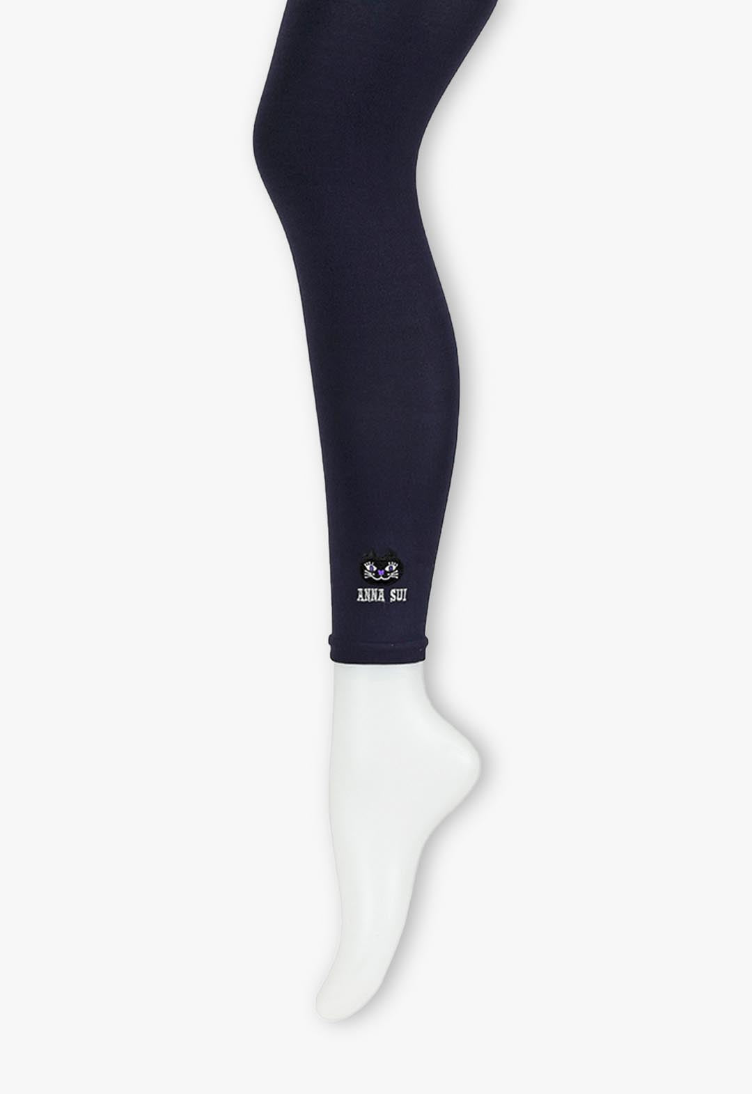One-point logo embroidered tights