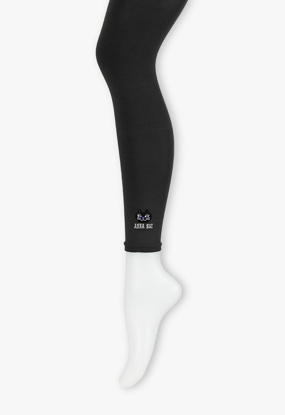 One-point logo embroidered tights