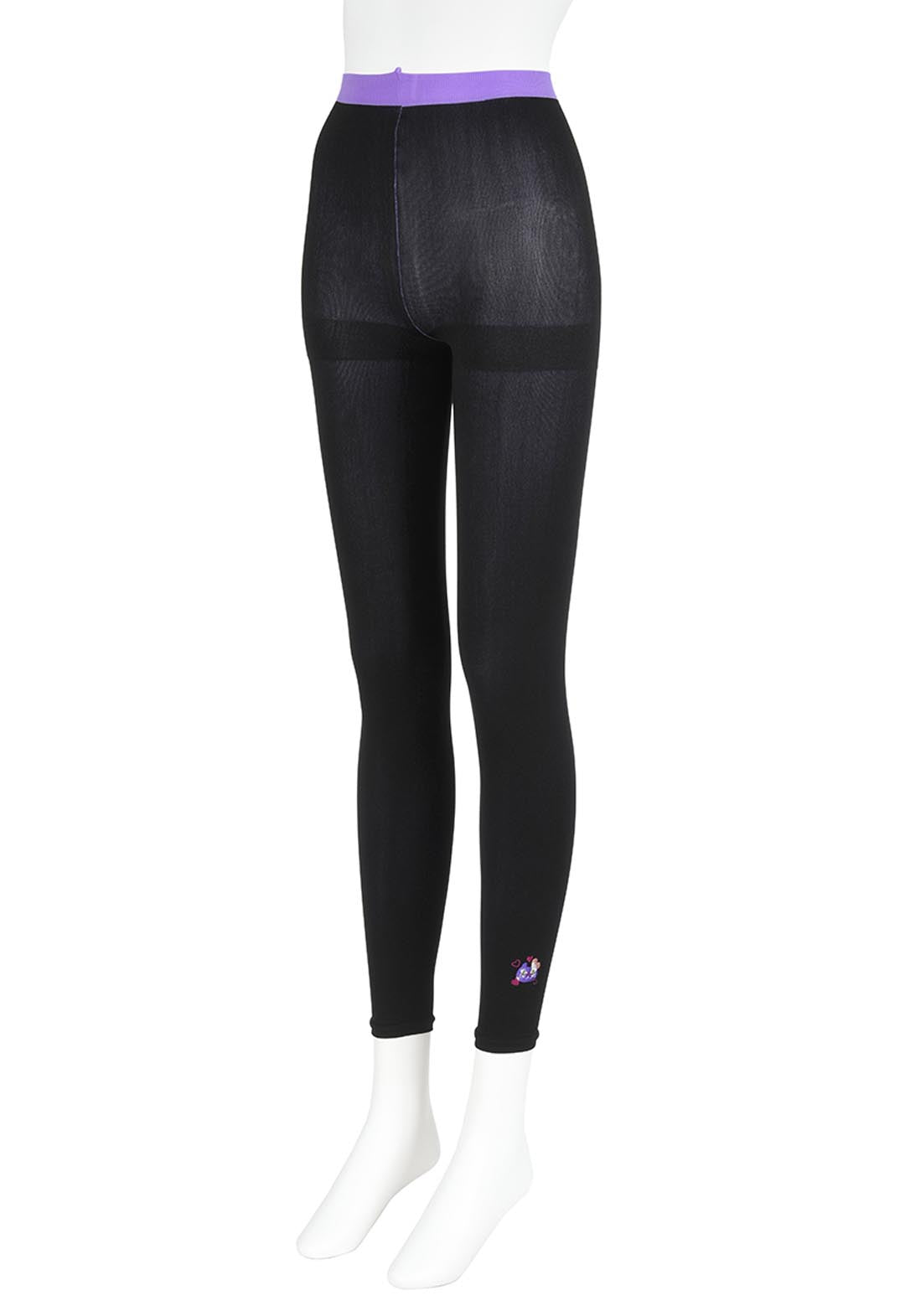 Faux color embroidered tights