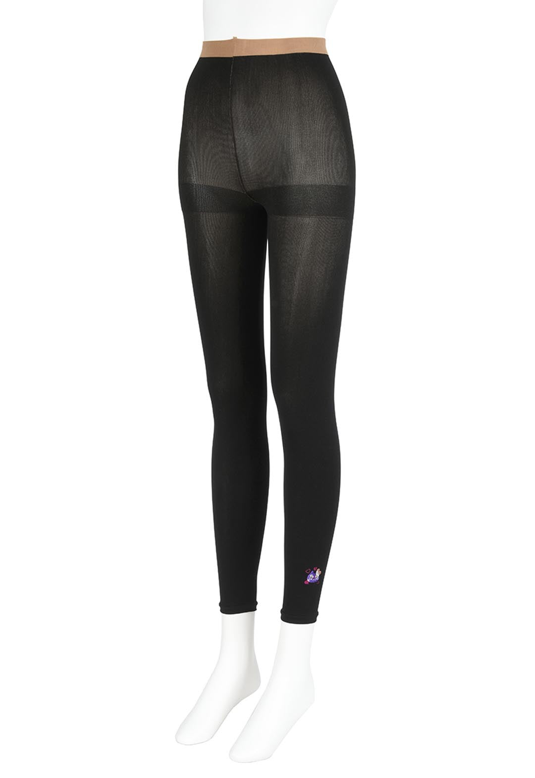 Faux color embroidered tights