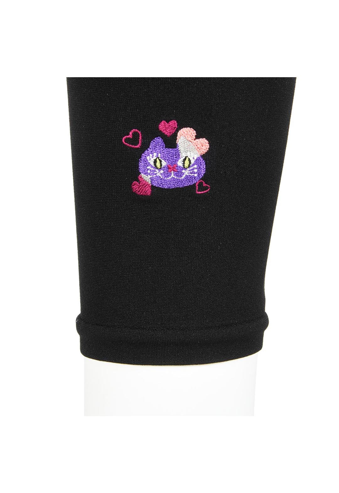 Faux color embroidered tights