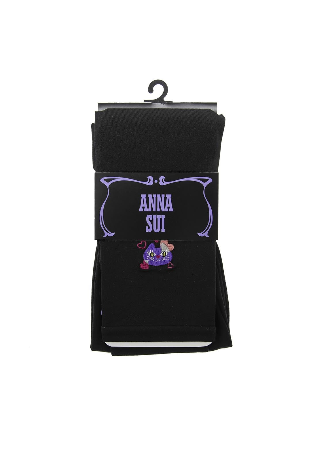 Faux color embroidered tights