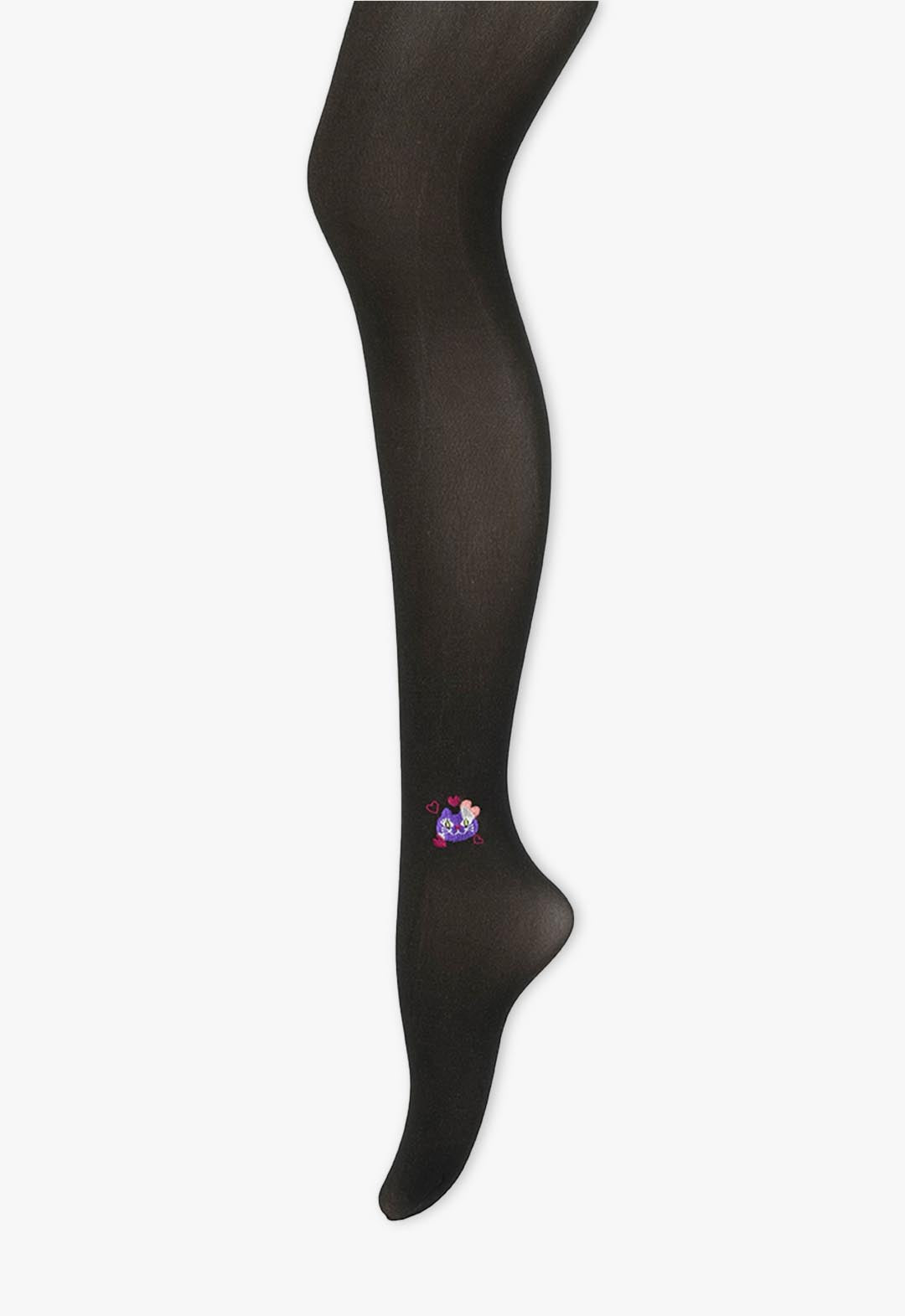 Faux color embroidered tights