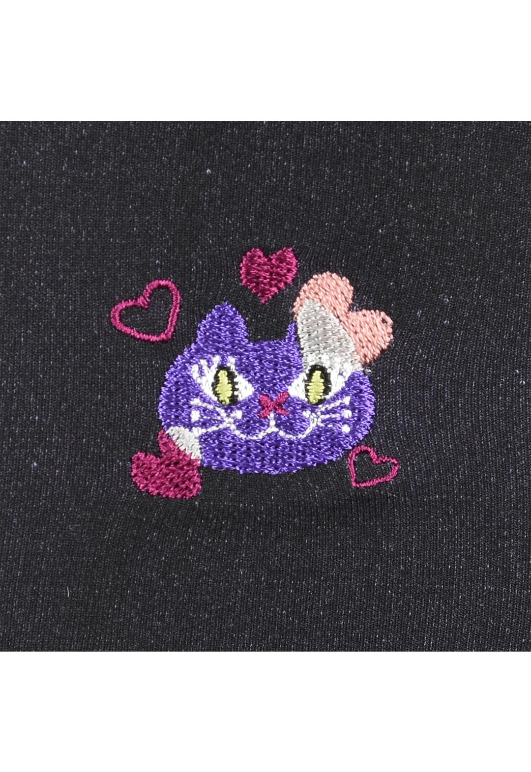 Faux color embroidered tights