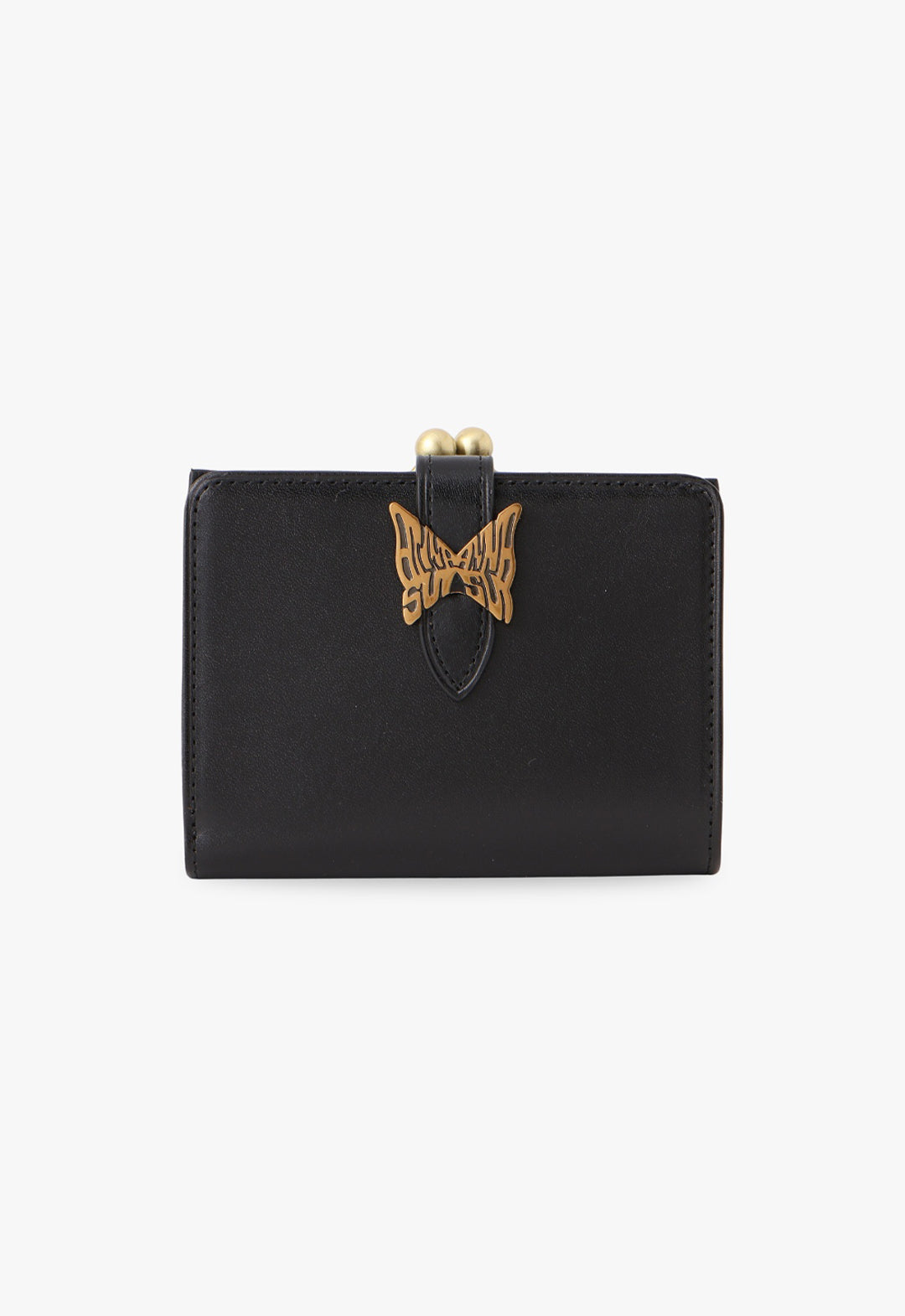 Butterfly logo clasp bi-fold wallet