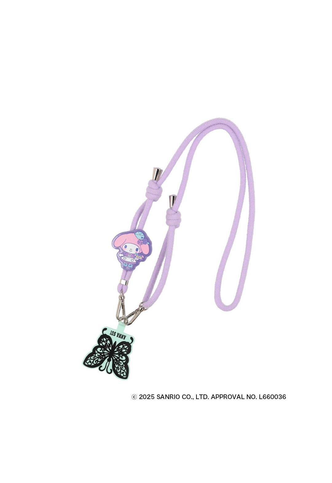 ANNA SUI × MY MELODY & KUROMI スマホストラップ(パープル)
