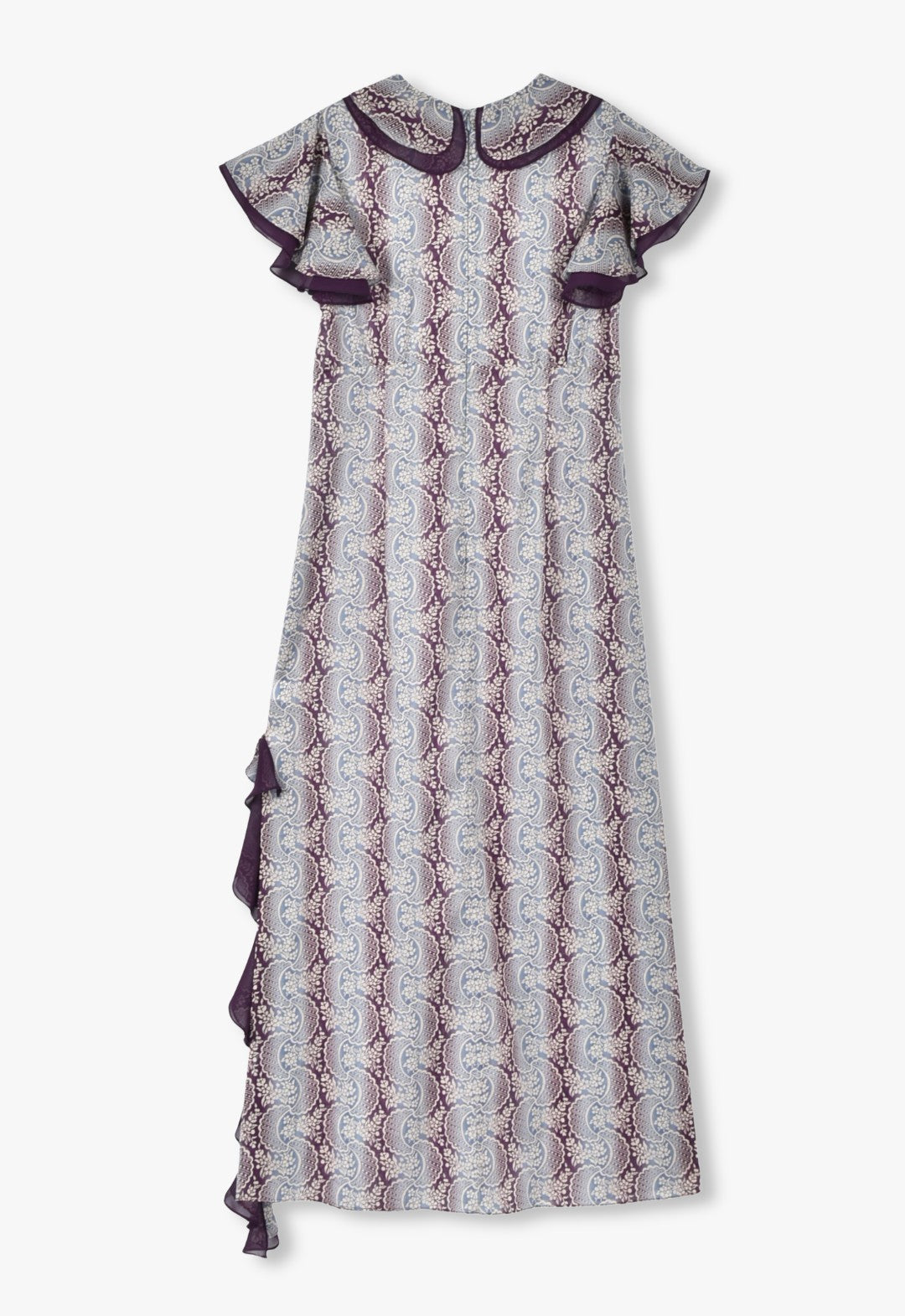 OMBRE RIBBON COTTON RUFFLE DRESS