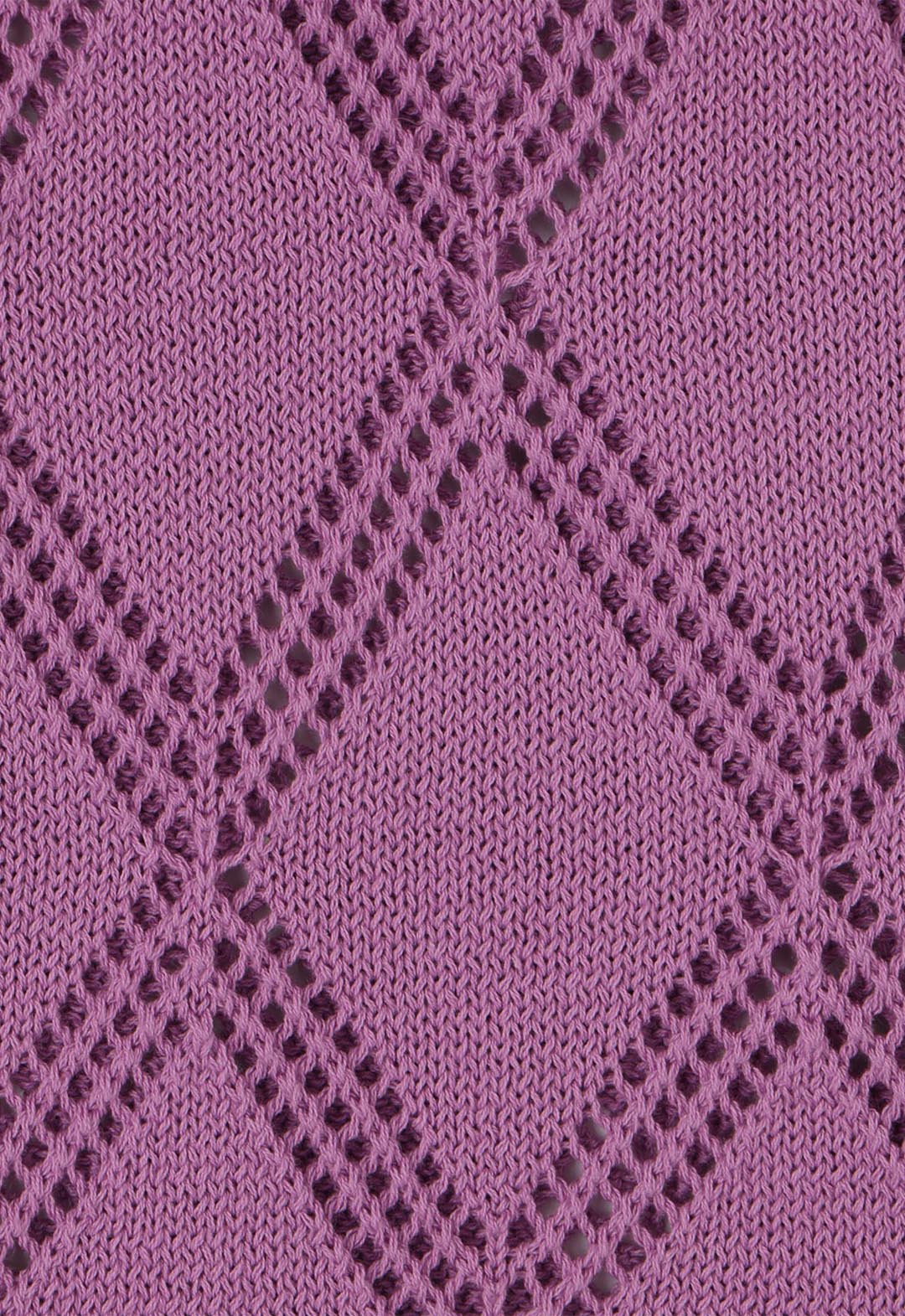 Crochet-like sheer knit polo