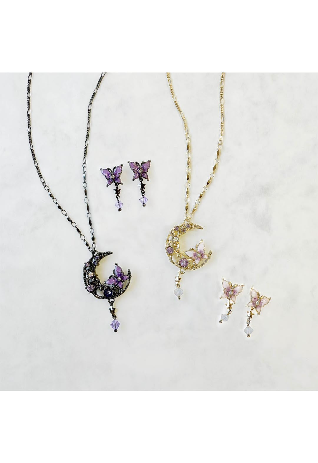 【限量版礼盒装】蝴蝶与新月图案项链