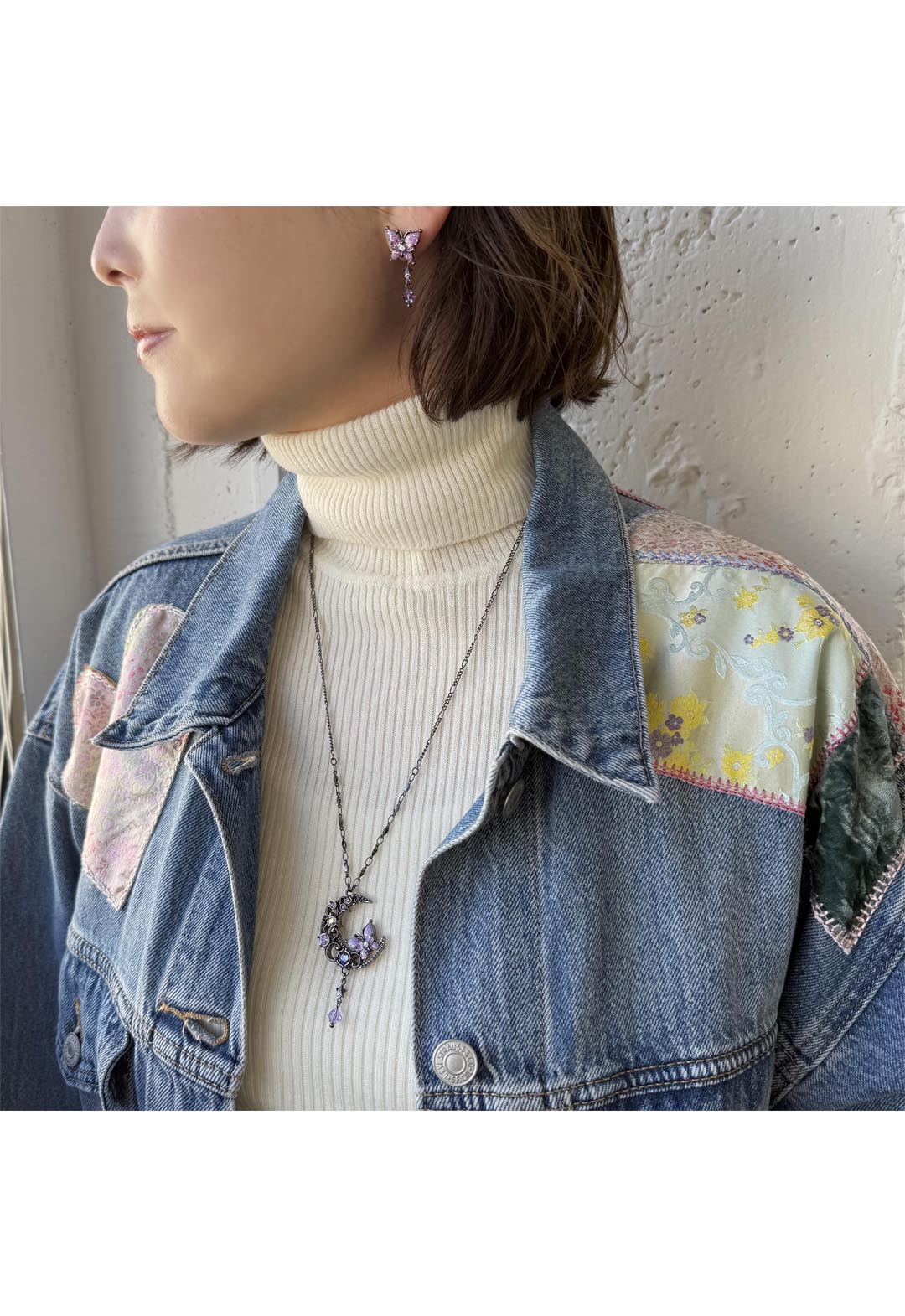 【限量版礼盒装】蝴蝶与新月图案项链