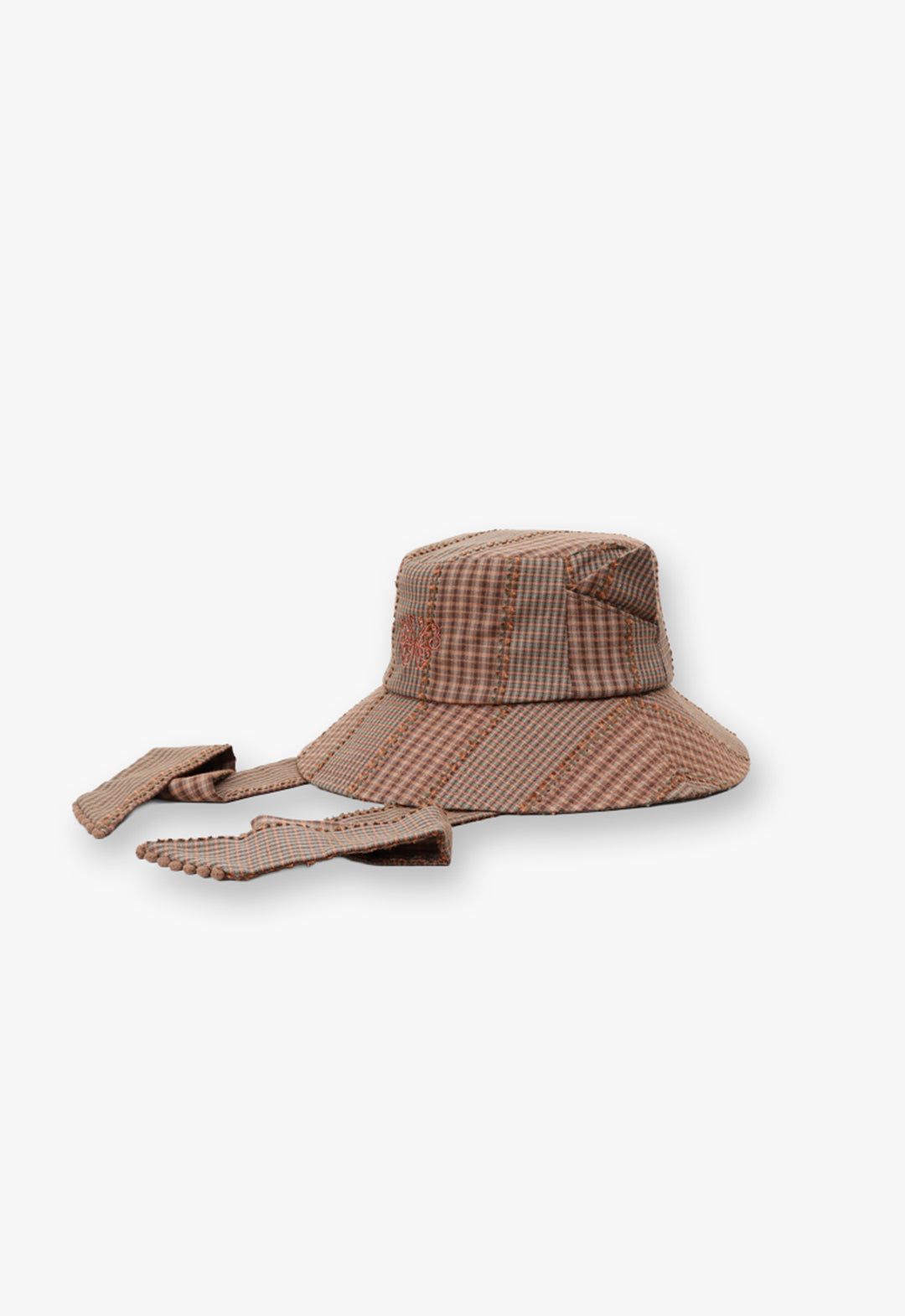 Cat ear checkered cloche hat