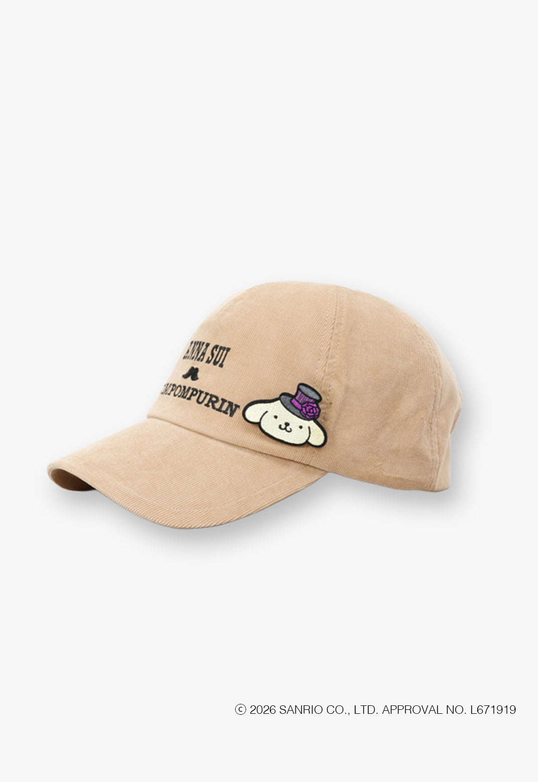 ANNA SUI x Pompompurin embroidery brooch cap