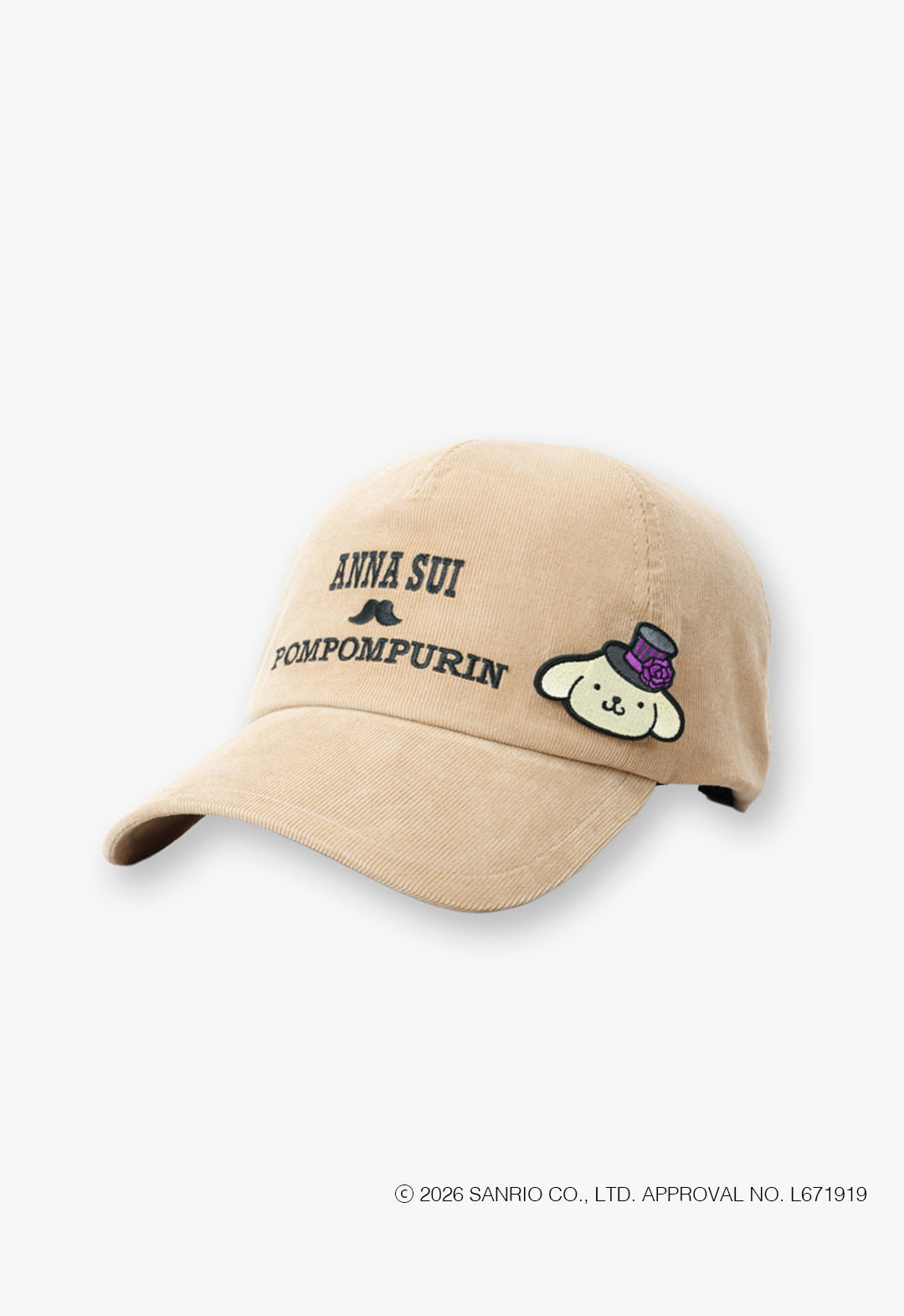 ANNA SUI x Pompompurin embroidery brooch cap